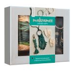 Makramee-Schmuckset „Choose Happy“ (Petrol/Natur)