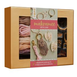 Makramee-Schmuckset „With Love“ (Rosé/Natur) 