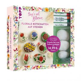 Kreativ-Set: Sag's mit Blumen - Florale Botschaften auf Steinen. Mit Anleitungsbuch und Material 