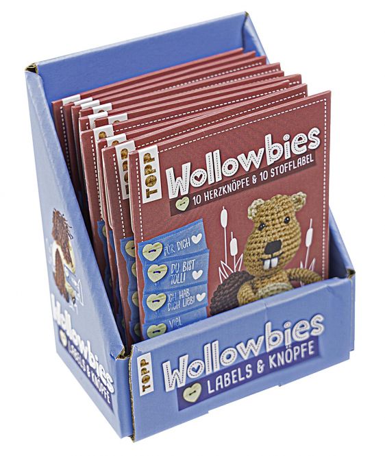 Wollowbies Label- und Knöpfeset Display, 10 Ex. 