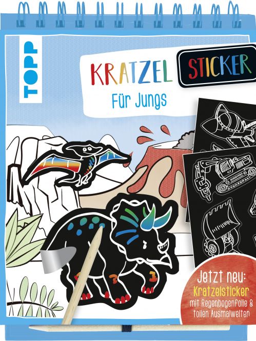 Kratzel-Stickerbuch für Jungs 